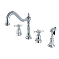 Kingston Brass KS1791BEXBS Essex Widespread Kitchen Faucet with Brass Sprayer Polished Chrome