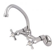Kingston Brass KS114C Essex 6-Inch Adjustable Center Wall Mount Kitchen Faucet Polished Chrome
