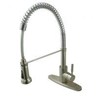 Kingston Brass GSY8888DL Gourmetier Concord 8-Inch Centerset Single Handle Kitchen Faucet with Pull-Out Sprayer, Satin Nickel
