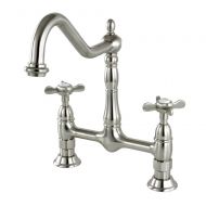 Kingston Brass KS1178BEX 8 Centerset Kitchen Faucet Less Sprayer, Brushed Nickel, 8-3/4 In Spout Reach