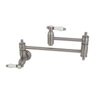 Kingston Brass KS3108BPL Bel Air Wall Mount Pot Filler Faucet, 13 Length, Brushed Nickel