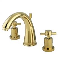 Kingston Brass KS2962DX Concord Widespread Lavatory Faucet with Cross Handle, 7-Inch Spout Reach, Polished Brass