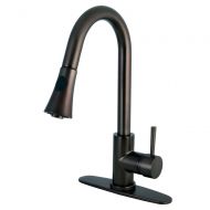 Kingston Brass Gourmetier GS8725DL Concord Single Handle Lead Free Kitchen Faucet with Pull Down Spout, Oil Rubbed Bronze