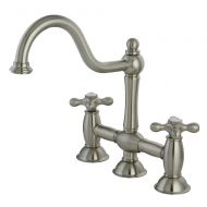 Kingston Brass KS3788AX Restoration 8-Inch Kitchen Faucet without Sprayer, Brushed Nickel