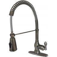 Kingston Brass GSY8890ACL American Classic Single-Handle Pull-Down Kitchen Faucet, 10-1/16 in Spout Reach, Matte Black