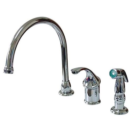  Kingston Brass KB3811GLSP Georgian Kitchen Faucet with Sprayer, 8-3/4-Inch, Polished Chrome