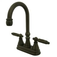 Kingston Brass KS2495GL 4-Inch Centerset Bar Faucet without Pop-Up, Oil Rubbed Bronze