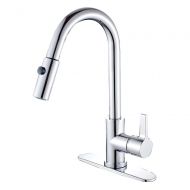 Kingston Brass Gourmetier GS8781CTL Continental Single Handle Lead Free Kitchen Faucet with Pull Down Spout, Chrome