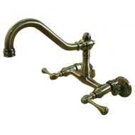 Kingston Brass KS3223BL Vintage Wall Mount Kitchen Faucet, Vintage Brass