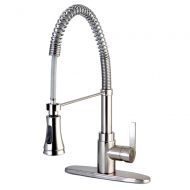 Kingston Brass GS8878CTL Continental 8-3/4-Inch in Spout Reach Centerset Single Handle Kitchen Faucet with Pull-Down Sprayer, Brushed Nickel