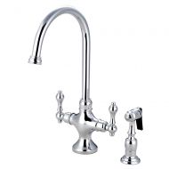 Kingston Brass KS1761ALBS Vintage Classic Kitchen Faucet with Brass Sprayer, 7-7/8-Inch, Polished Chrome