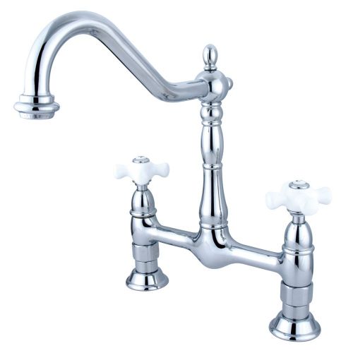  Kingston Brass KS1171PX Heritage Kitchen Faucet without Sprayer, 8-1/2, Brass/Antique Brass