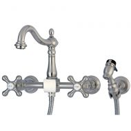 Kingston Brass KS1268AXBS Heritage Wall Mount Kitchen Faucet Sprayer, Brushed Nickel