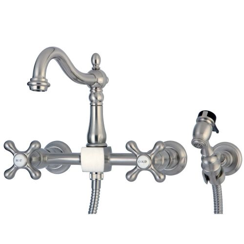  Kingston Brass KS1268AXBS Heritage Wall Mount Kitchen Faucet Sprayer, Brushed Nickel