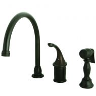 Kingston Brass KB3815GLBS Georgian Kitchen Faucet with Brass Sprayer, 8-3/4-Inch, Oil Rubbed Bronze