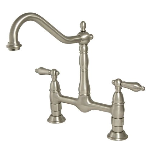  Kingston Brass KS1178AL Heritage 8-Inch Kitchen Faucet Without Sprayer, Brushed Nickel