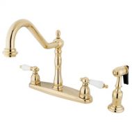Kingston Brass KB1752PLBS Heritage 8-Inch Centerset Kitchen Faucet, Polished Brass