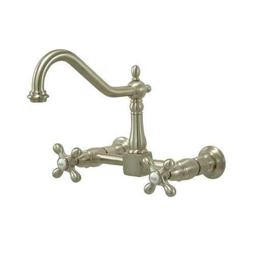  Kingston Brass KS1246AX Heritage Wall Mount8 Centerset, 8-1/2 Polished Nickel