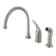 Kingston Brass KB828 Kitchen Faucet with Sprayer, 9, Brushed Nickel
