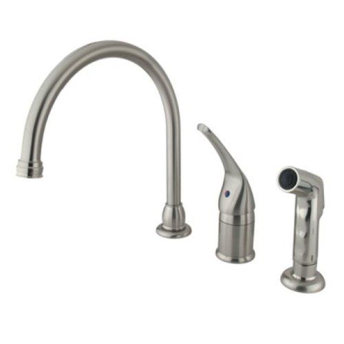  Kingston Brass KB828 Kitchen Faucet with Sprayer, 9, Brushed Nickel