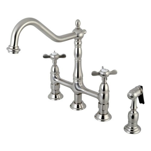  Kingston Brass KS1278BEXBS Essex 8-inch Centerset Kitchen Faucet Sprayer, Brushed Nickel