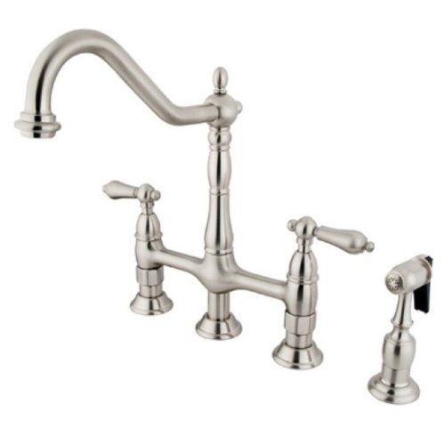  Kingston Brass KS1278ALBS Heritage Kitchen Faucet 8-3/4 Satin Nickel