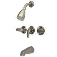 Kingston Brass KB238LL Tub and Shower Faucet with 3-Legacy Lever Handle, Satin Nickel