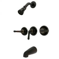 Kingston Brass KB235 Magellan Tub and Shower Faucet with 3-Magellan Handle, Oil Rubbed Bronze