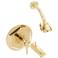 Kingston Brass KB4632DL Concord Tub and Shower Faucet, Polished Brass