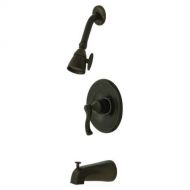Kingston Brass KB8635FL Royale Tub & Shower Faucet with French Scroll Handle, Oil Rubbed Bronze, 7 Diameter Escutcheon