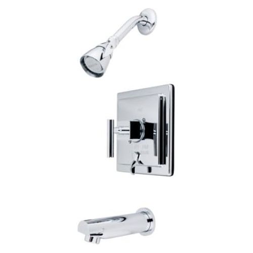  Kingston Brass KB86580CQL Claremont Tub and Shower Faucet, Brushed Nickel