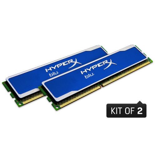  Kingston Technology HyperX Blu 4GB 1600MHz DDR3 Non-ECC CL9 DIMM (Kit of 2) XMP KHX1600C9D3B1K24GX