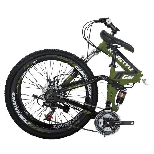  Kingttu KTG6 Mountain Bike 21 Speed 26 Inches Dual Suspension Folding Mountain Bike