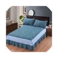 Kingwhisht Bedspread Bedspread Butterfly Love Flowers Print Bedspread Cotton Bed Skirt Bed Flat Fitted Sheet Bedding Bed Sets Full Queen King Size,Colour4,1800cm Bed