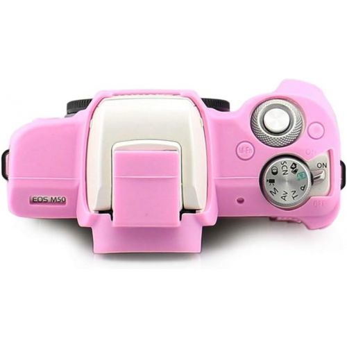  kinokoo Silicone Cover for Canon EOS M50 Camera Ptotective Rubber Case(Pink)