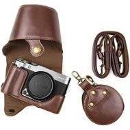 FUJI X-A7 Case, kinokoo Camera Case Compatible for FUJI X-A7 and 15-45mm Lens with Shoulder Strap, fujifilm XA7 Protective Case Bag (coffee)