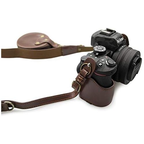  Nikon Z50 Case, kinokoo Camera Bag PU Leather Case for Nikon Z50 Camera with Z DX 16-50mm f/3.5-6.3 VR Lens, Protective Case Carring Bag for Z50 (Coffee)
