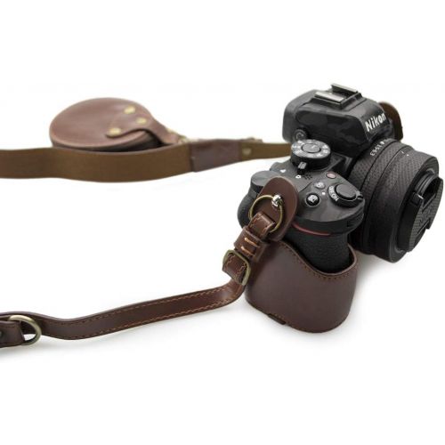  Nikon Z50 Case, kinokoo Camera Bag PU Leather Case for Nikon Z50 Camera with Z DX 16-50mm f/3.5-6.3 VR Lens, Protective Case Carring Bag for Z50 (Coffee)