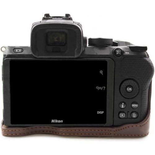  kinokoo PU Leather Case for Nikon Z50, Camera Z50 Hand Grip Case Bottom Case Half Case for Nikon Z50 (Coffee)
