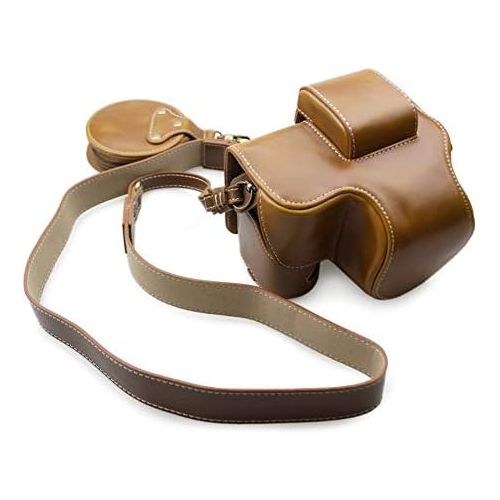  Nikon Z50 Case, kinokoo Camera Bag PU Leather Case for Nikon Z50 Camera with Z DX 16-50mm f/3.5-6.3 VR Lens, Protective Case Carring Bag for Z50 (Brown)