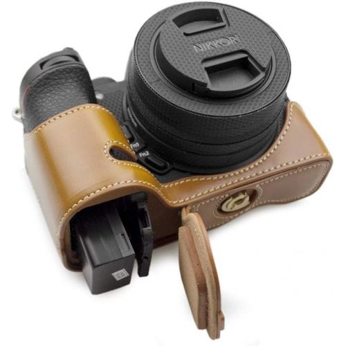  Nikon Z50 Case, kinokoo Camera Bag PU Leather Case for Nikon Z50 Camera with Z DX 16-50mm f/3.5-6.3 VR Lens, Protective Case Carring Bag for Z50 (Brown)