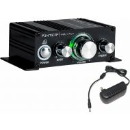 [아마존베스트]Kinter MA170+ 2-Channel Auto Home Cycle Arcade DIY 2 x 18 W Mini Amplifier Bass Treble RCA Input Audio Mini Amplifier with 12V 3A Power Supply Black