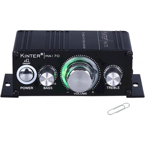  [아마존베스트]Kinter MA170 12V 2 Channel Mini Digital Audio Power Amplifier for Car or Mp3 Without Power Supply