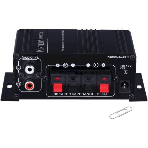  [아마존베스트]Kinter MA170 12V 2 Channel Mini Digital Audio Power Amplifier for Car or Mp3 Without Power Supply