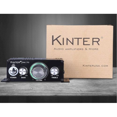  [아마존베스트]Kinter MA170 12V 2 Channel Mini Digital Audio Power Amplifier for Car or Mp3 Without Power Supply