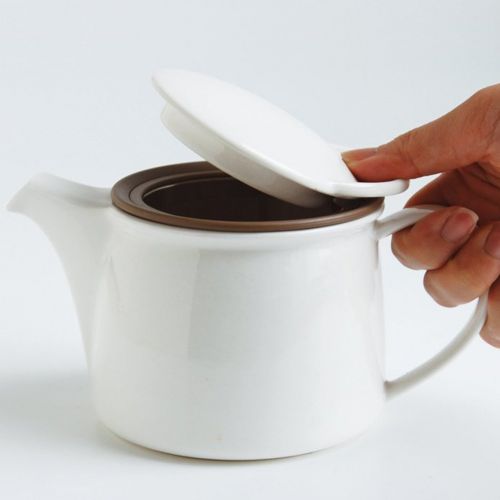  Kinto Brim Teapot Color: White, Size: 4.8 H x 7.2 W x 3.5 D