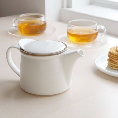  Kinto Brim Teapot Color: White, Size: 4.8 H x 7.2 W x 3.5 D
