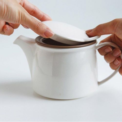  Kinto Brim Teapot Size: 3.8 H x 7 W x 3.5 D, Color: White