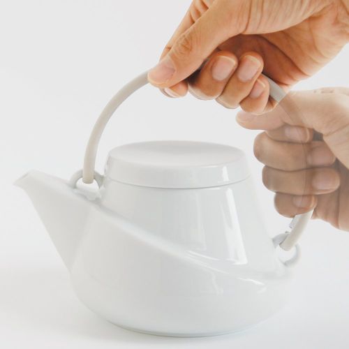  Kinto Ridge Teapot 450ml, Orange with Strainer