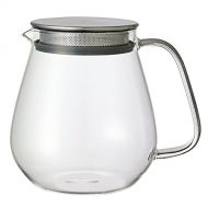 Kinto Stainless Unitea One Touch Teapot 720 Milliliter (24.35 Fl. Oz.) - Heat-resistant Glass Teapot with Stainless Steel Strainer in Lid (Japan Import)